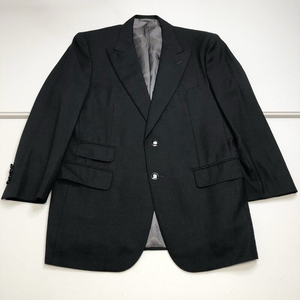 Ravazzolo x Loro Piana Fabric Blazer Jacket Men's US 40L Wool Black